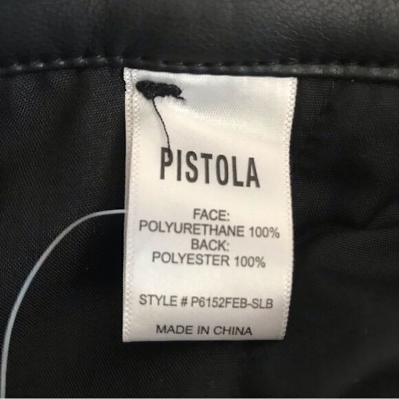 New! Pistola Kellin Faux Leather Straight Leg High WaisFleece Line Trouser Pants - Picture 14 of 14